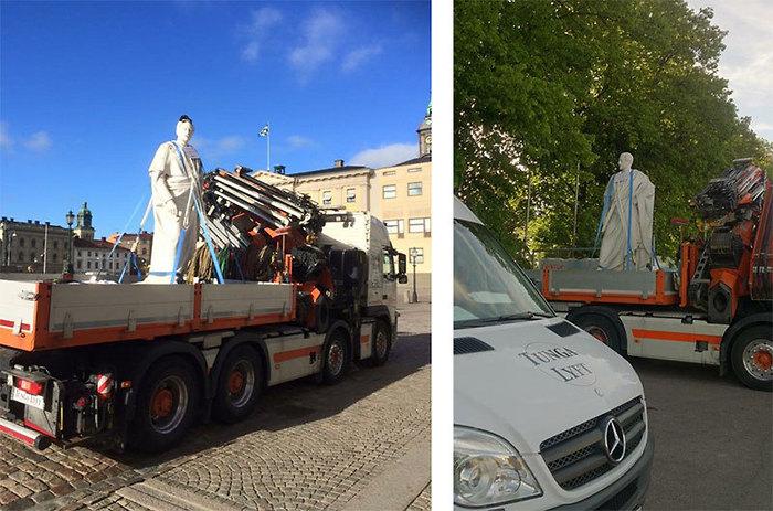 kung oscar I tar lastbilen med tunga lyft